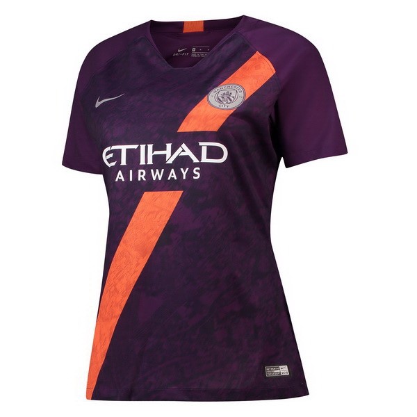 Camiseta Manchester City Replica Tercera Ropa Mujer 2018/19 Purpura